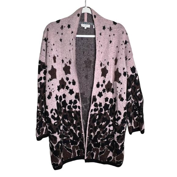 Ted Baker Yazella Leopard Jacquard Cardigan Pale PInk size 2 - Picture 1 of 8